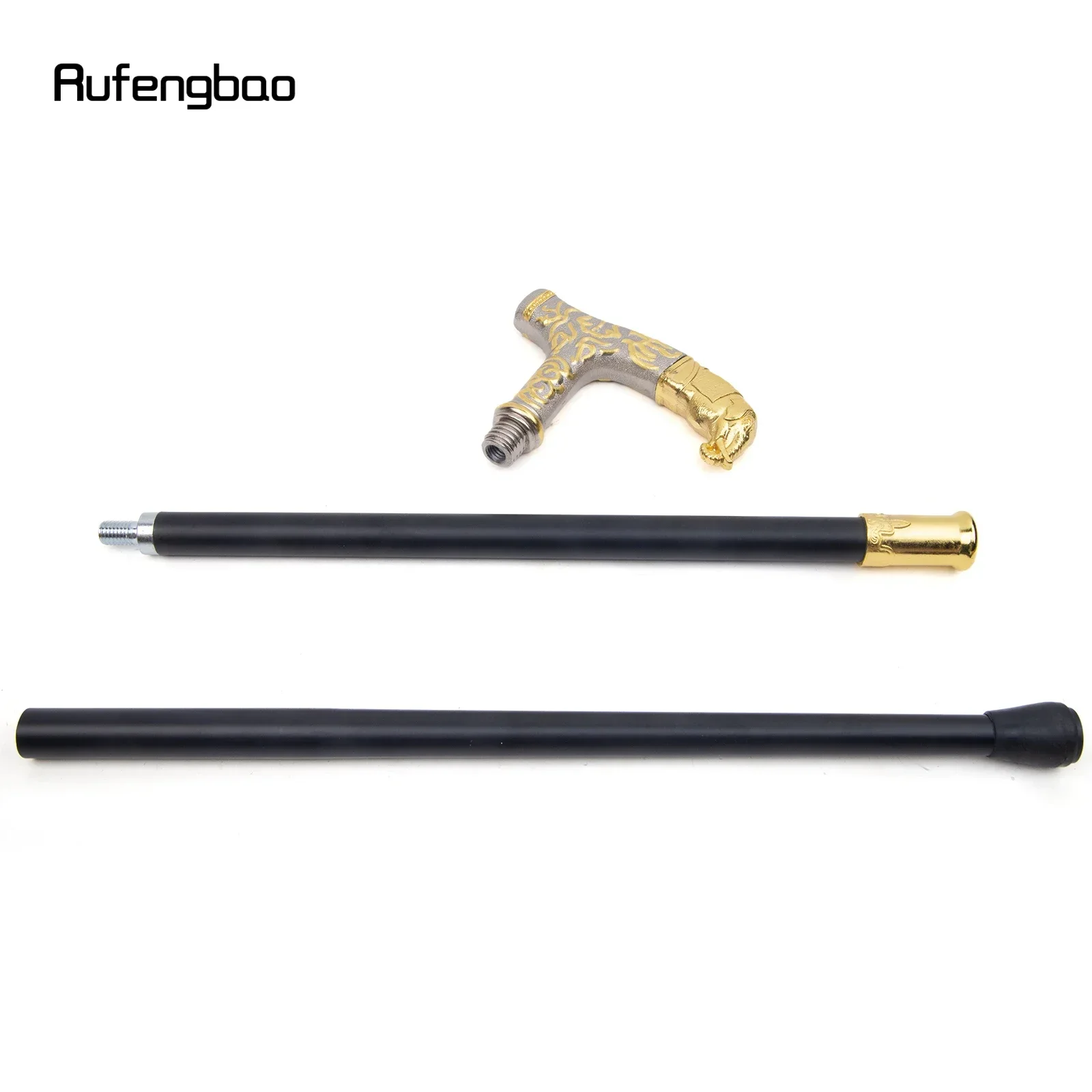 Goldener weißer Elefantengriff, luxuriöses Muster, Gehstock, Party, modisch, eleganter Gehstock, dekorativer Gehstockknopf, Crosier, 93 cm