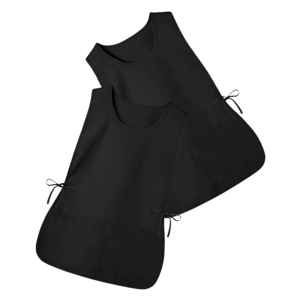 1Pair Vest Style Smock Apron Adjustable Back Strap Comfort Fit Work Apron for Women Men Salon Kitchen Artist Barber Chef with 2