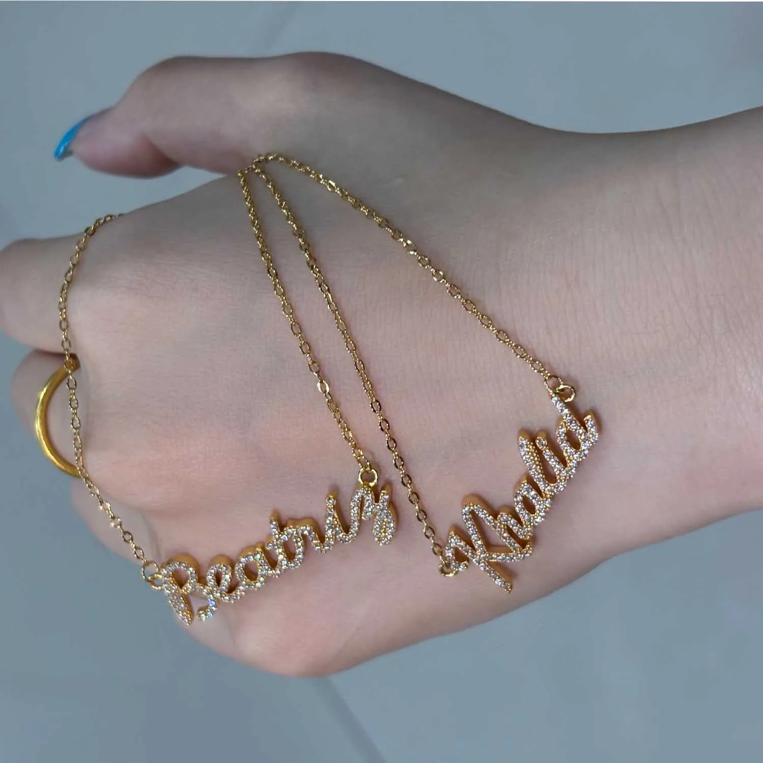 New Dainty Paved CZ Custom Name Necklace Personalized Script Letter Pendant for Women Everyday Wear Fashion Jewelry Multi Colors