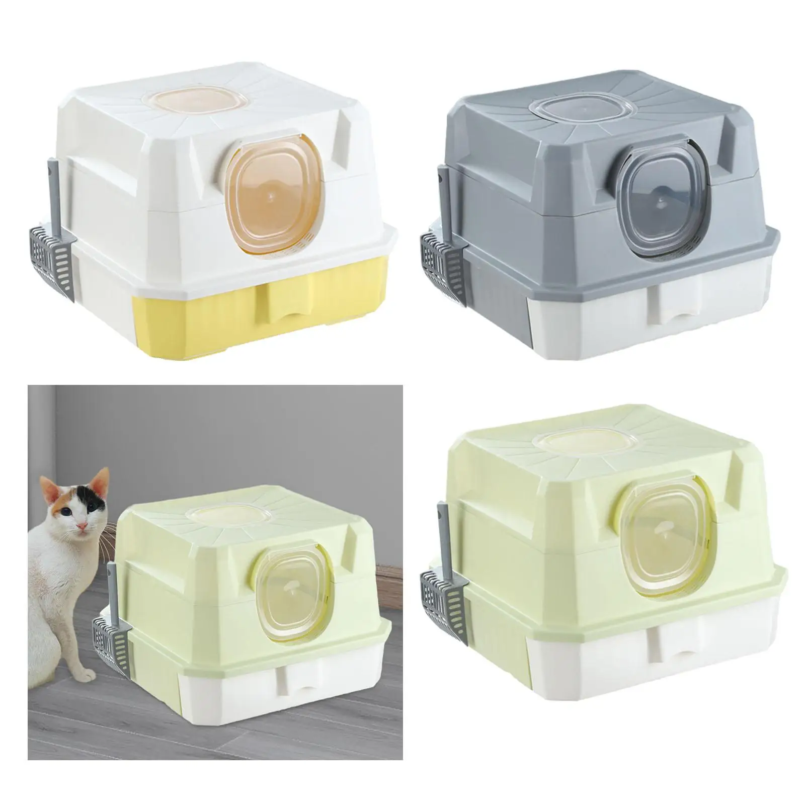 

Полностью покрытый ящик для кошачьего туалета, кошачий туалет с дверцей, кошачий туалет, многоразовый кошачий туалет для маленьких кошек