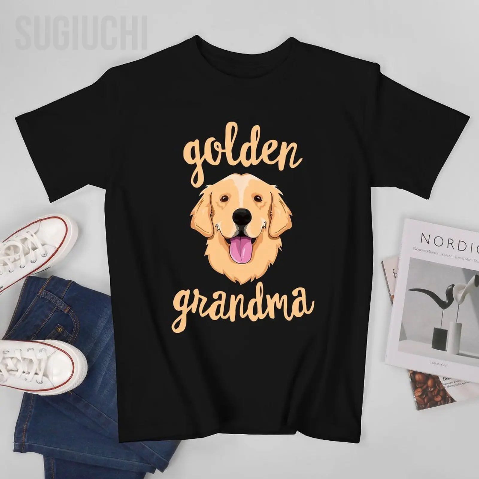 Unisex Men Golden Retriever Grandma Women Mom Dog Owner Tshirt Tees T Shirts Women Boys 100% Cotton T-Shirt