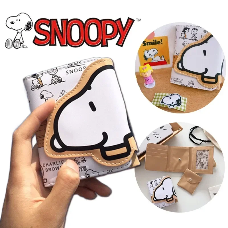 Cartoon Snoopy Print Coin Purses Wallet Long Holder Card Case Small Money Bag Fashion Credit Waterproof Portable Storage Bag