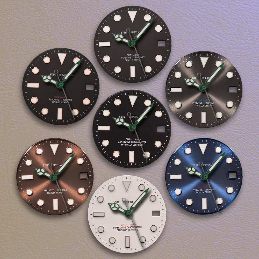 Sell Like Hotcakes 28.5mm S Dial Y-acht Sunlight Dial Ice Blue Noctilucent Fit NH35/NH36 Movement Watch Modification Accessories