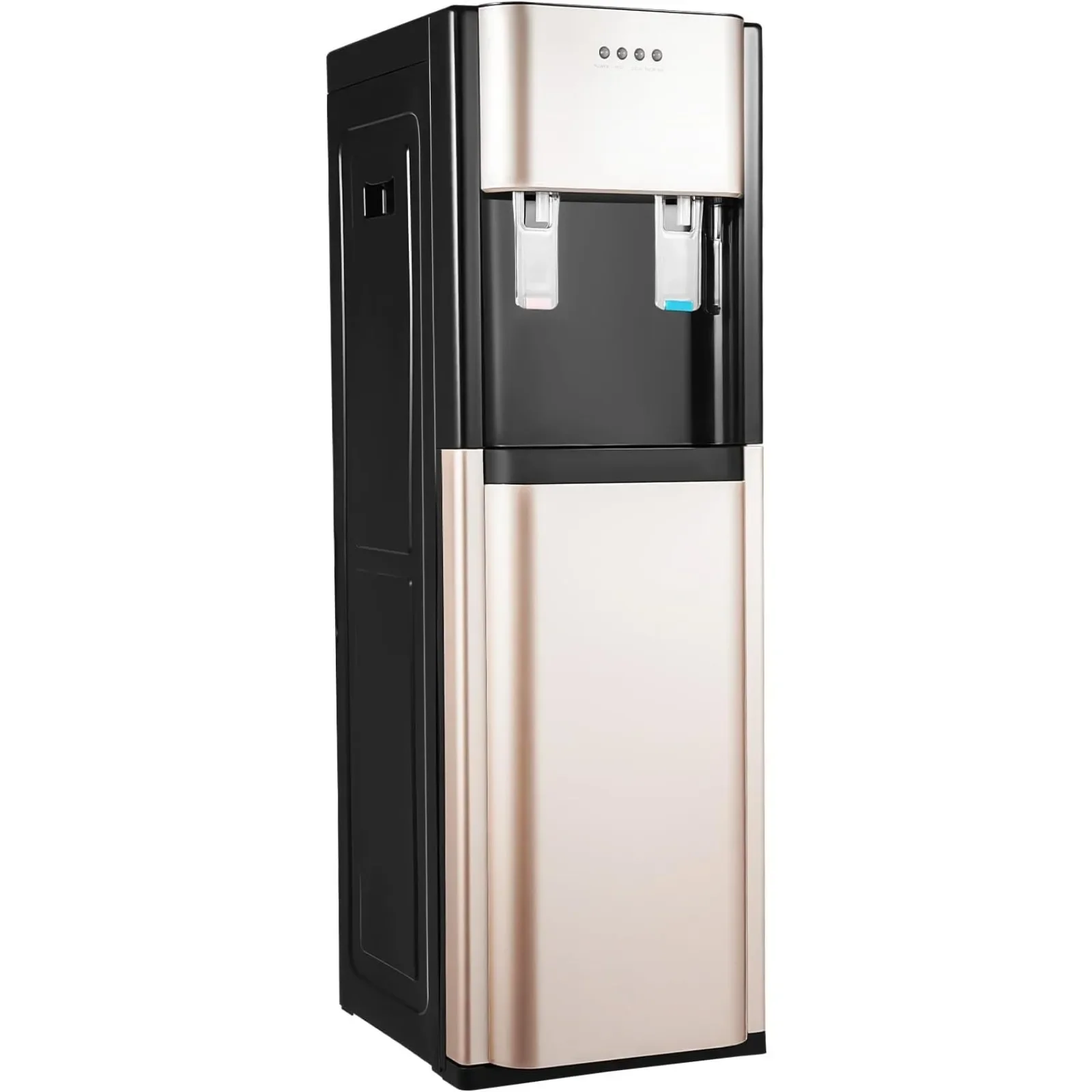 Bottom Loading Hot Cold Water Dispenser, 5 Gallon Water Cooler, 3 Temperature with Hot, Room + Cold Spouts(Gold)