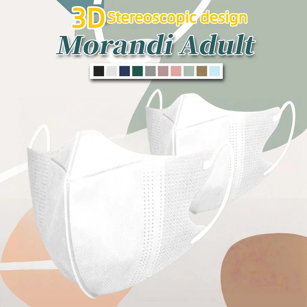 200 máscaras descartáveis tridimensionais brancas de 4 camadas/3D, design curvo para caber aos contornos faciais, 200/100/50/10 peças com presilhas elásticas espessadas para ponte nasal, compra em massa barata para uso