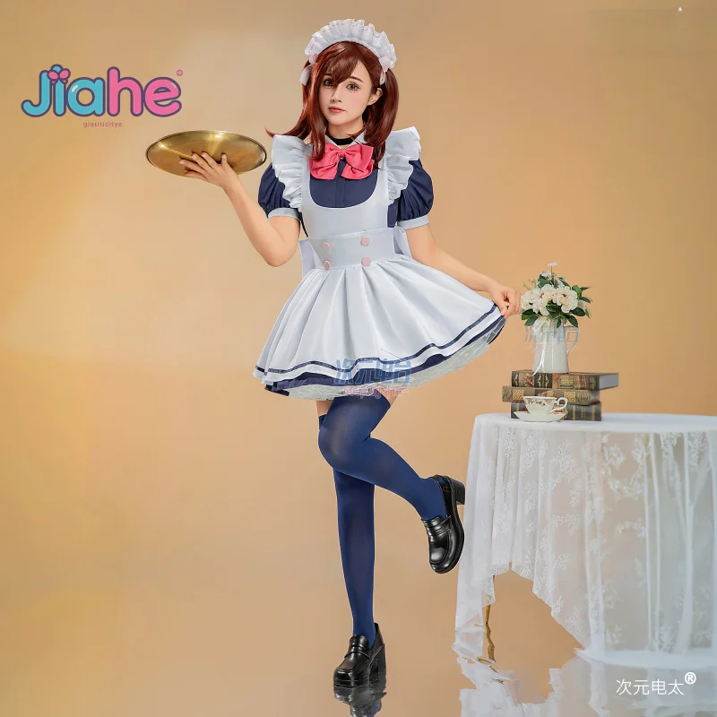 

Ayase Momo Anime DAN DA DAN Cosplay Costume Adult Women Man Sweet Maid Dress Headwear Tie Socks Set Halloween Lolita Uniform