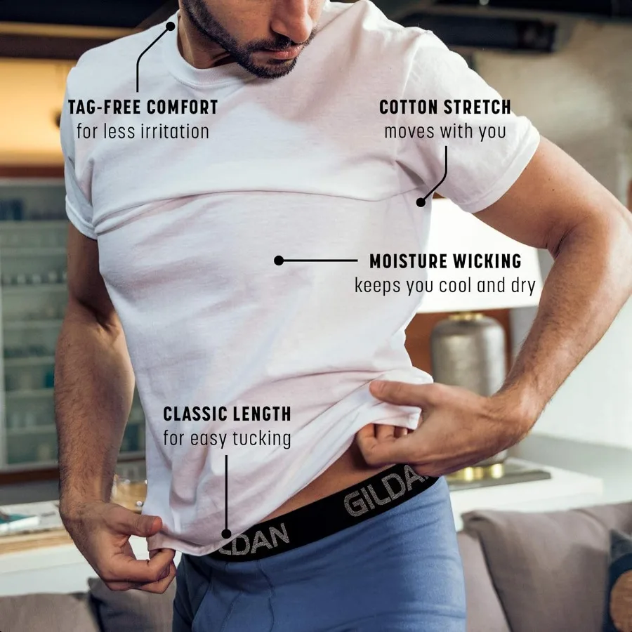 Męskie bawełniane koszulki stretch Multipack