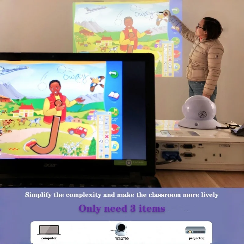 Small Interactive 100-inch Smart Electronic Whiteboard for Classroom and Office Education Whiteboard Type