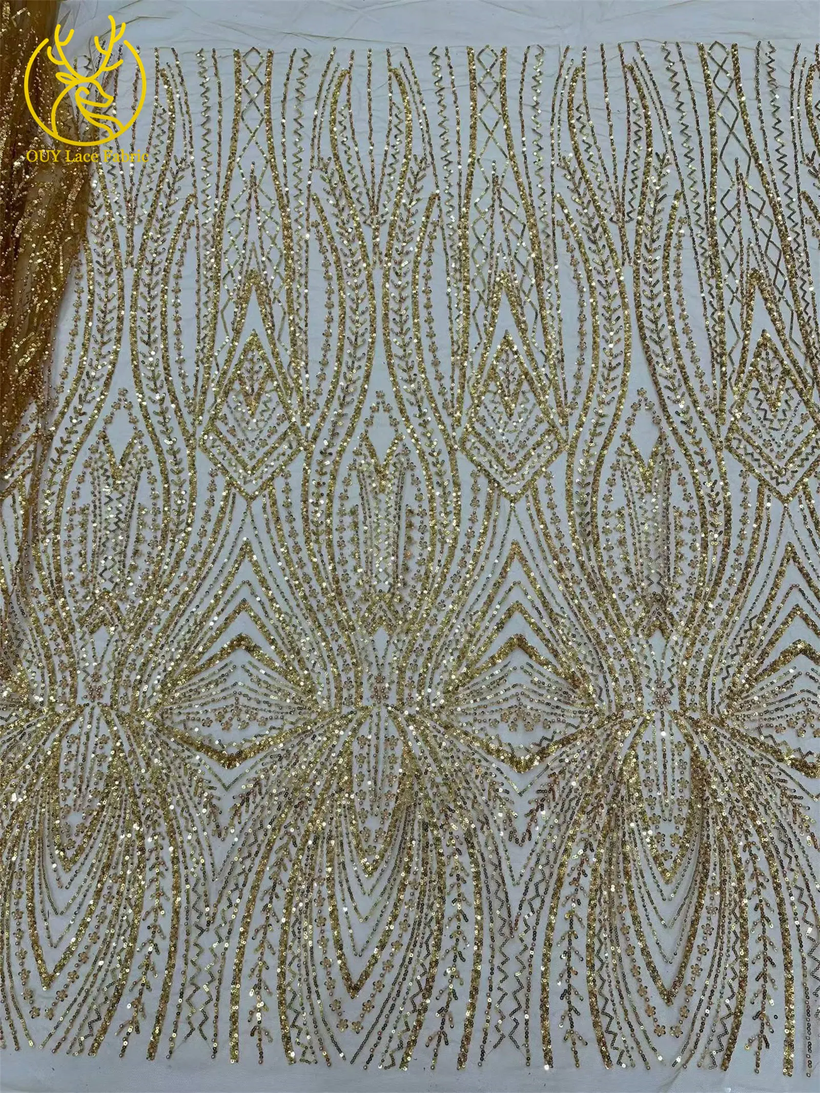 Exquisiter bunter afrikanischer Perlen-Mesh-Spitzenstoff, 5 Yards, hochwertiger französischer Tüll-Spitzenstoff zum Nähen von Brautkleidern – Detail 11