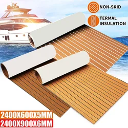 Selbst klebende 2,4 m Schaum Teak Decking Eva Schaum Marine Bodenbelag Faux Boot Decking Sheet Zubehör Marine braun schwarz