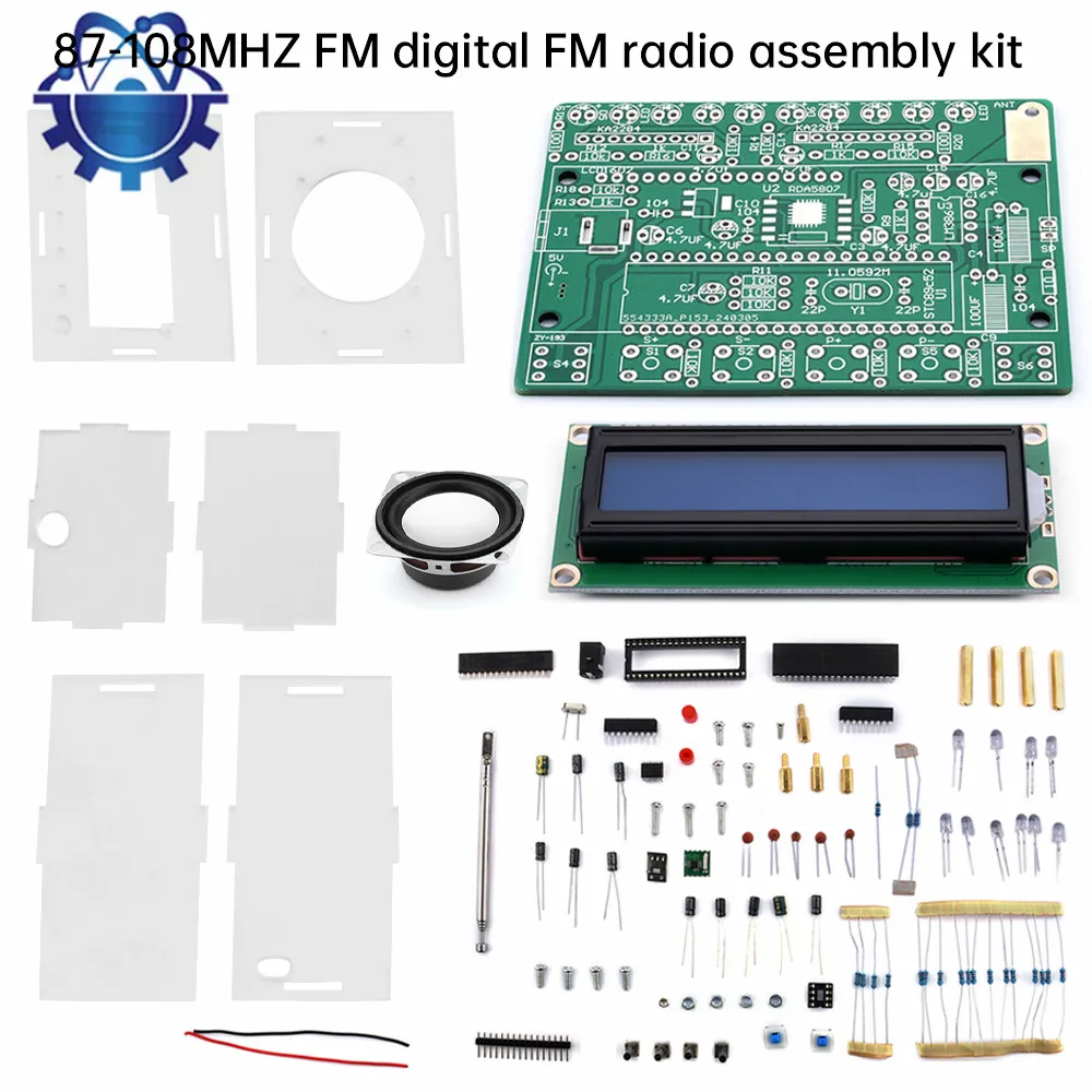 FM 87-108MHZ FM Digital FM Radio Assembly RDA5807 LCD Display with LED Flash Digital Learning Radio Kit