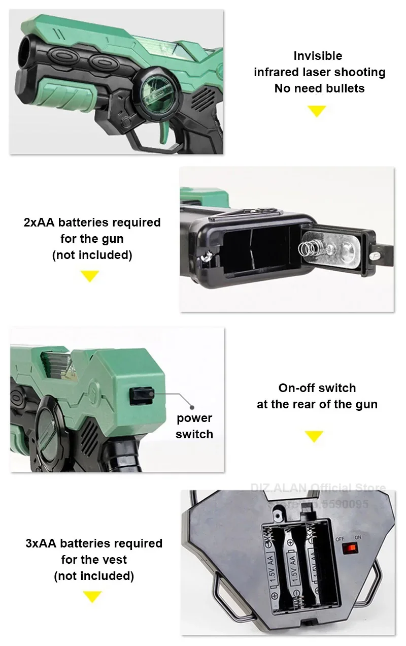 Laser-Tag-Kampfspiel-Pistolenset, elektrische Infrarot-Spielzeugpistolen, Kinder-Lasergame-Set, Pistole für Jungen, Kinder, Indoor- und Outdoor-Sport – Detail 8