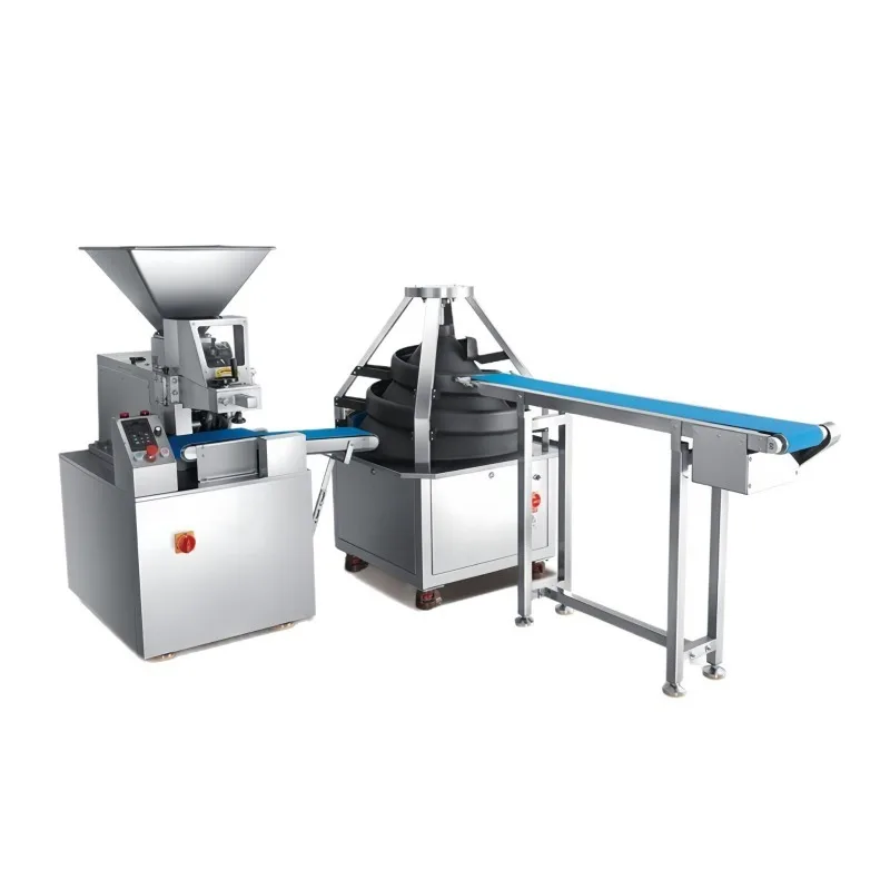Continuous dough divider, dough rounding machine
