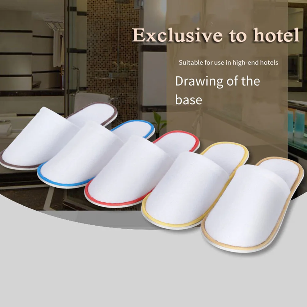 1Pair Disposable Slippers Non-slip Hotel Travel Slipper Party Wedding All-inclusive Slipper Four Season Home Flip Flop Wholesale