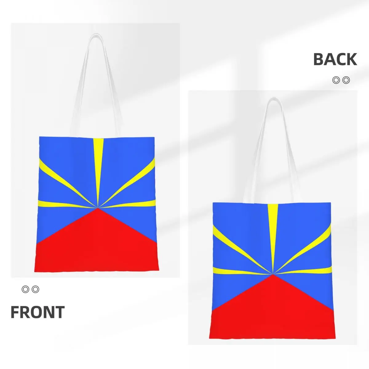974 Reunion Island Flag Shopping Bags Ladies Canvas The Tote Bag Reusable Ladies Shoulder Tote Travel Handbag