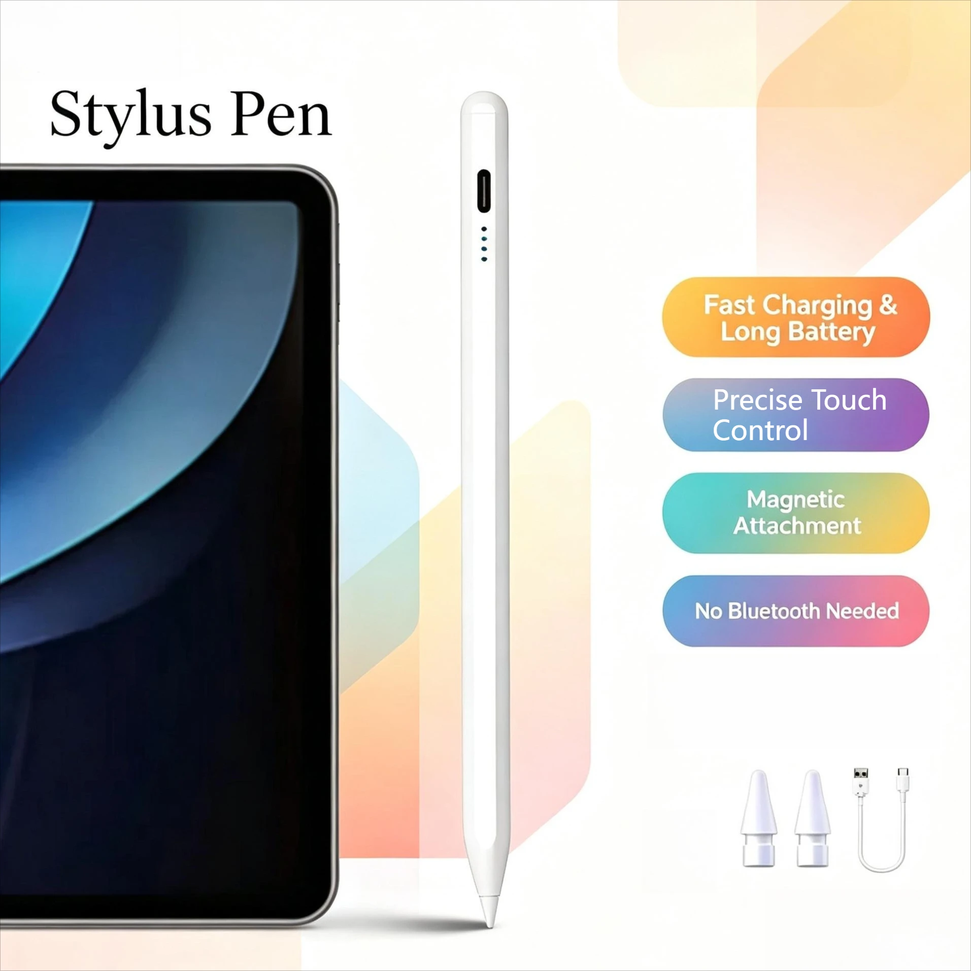 Stylus Pen for Xiaomi Pad 6/5, Samsung, Honor, Vivo – No Palm Rejection or Tilt, Works with All Android Tablets & Phones