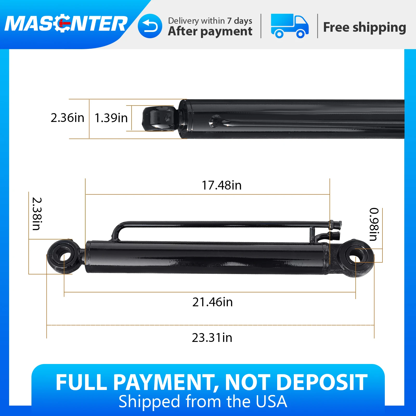 

Гидравлический цилиндр стрелы для мини-экскаватора 1.2 тонны - Запасной цилиндр рукояти для садового экскаватора - Высокоточная гидравлика.