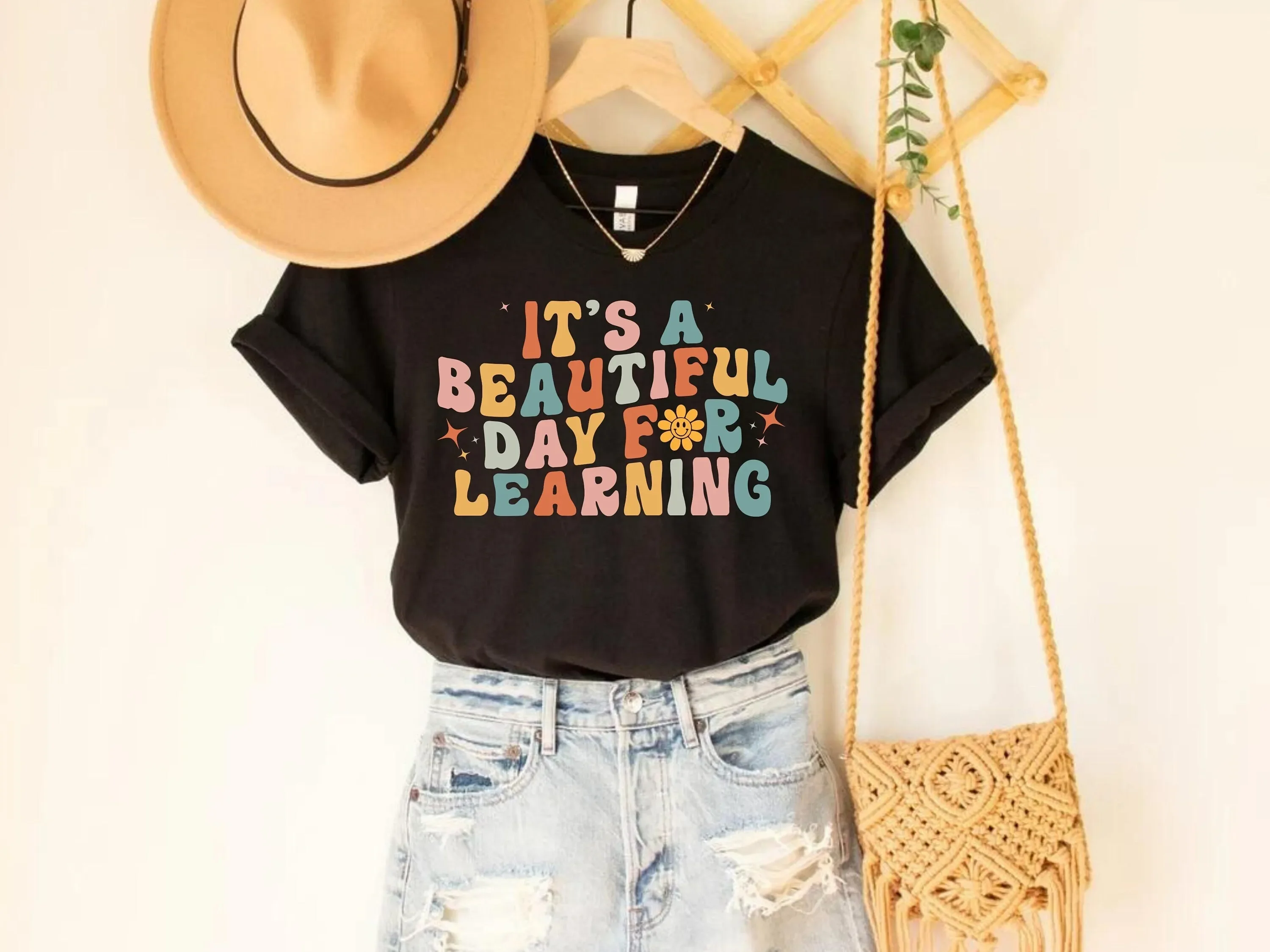 It s A Beautiful Day For Learning Funny Teacher T Shirt Life Back To School Retro