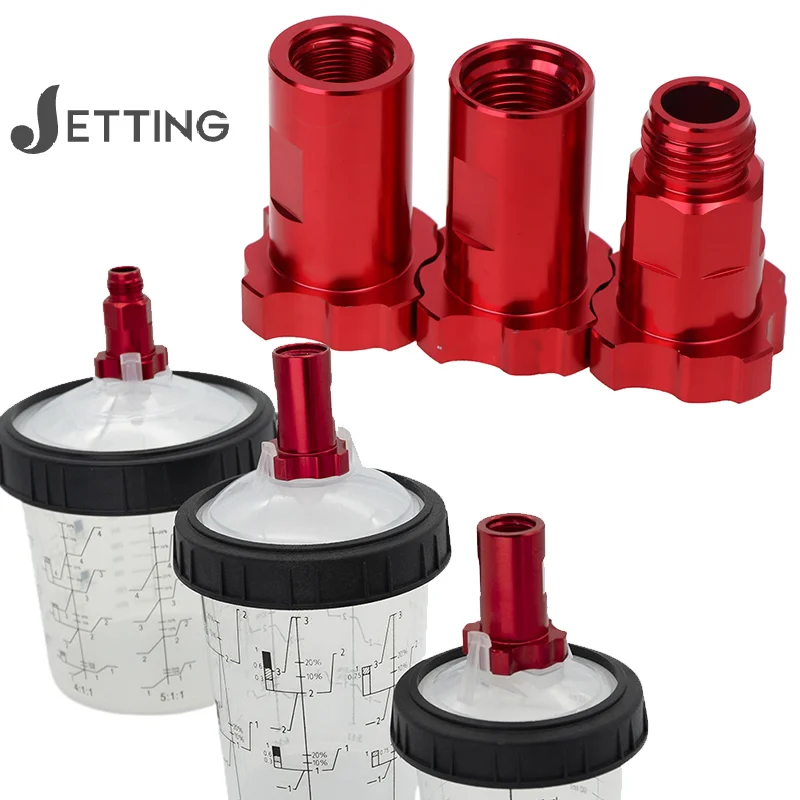 Quick Connector Spray Gun Adapter Red No-clean Spray Paint Bottle Adapter For Spray Gun Disposable Measuring Cup