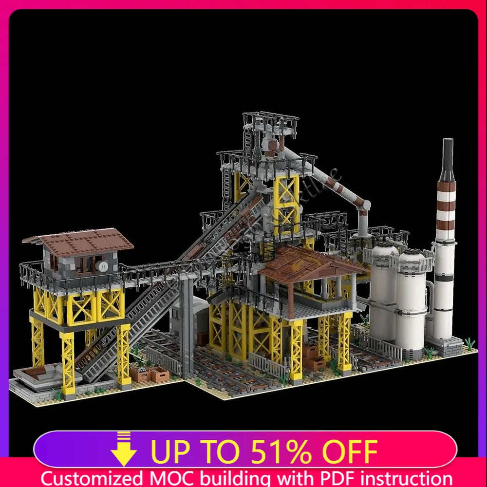 

NEW 2902PCS Hot Selling City Street View MOC industrial zone Blast Furnace model DIY creative ideas childToy AssemblyPuzzle Gift