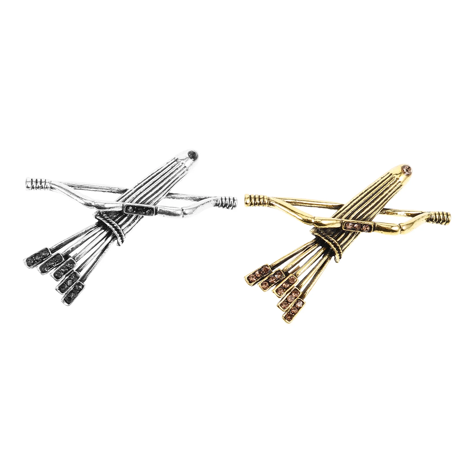 

2 Pcs Backpack Bow and Arrow Brooch Man Rucksack Men Suit Pin Zinc Alloy Simple Style