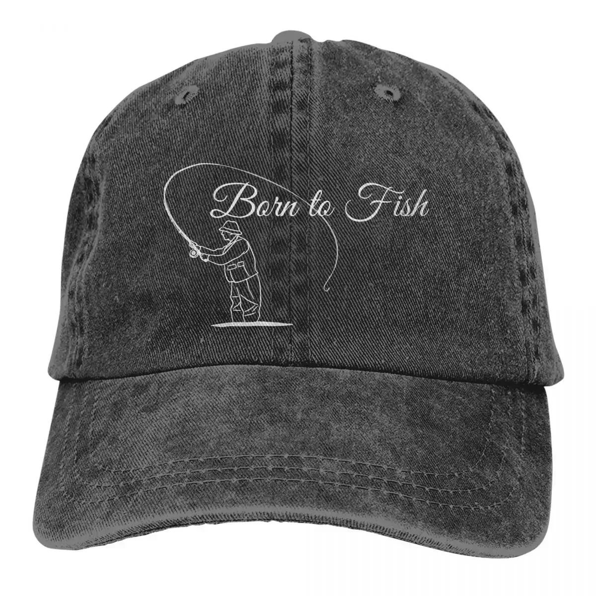 Pure Color Dad Hats Born To Fish Women's Hat Sun Visor Baseball Caps Carp Fishing Fisher Peaked Cap