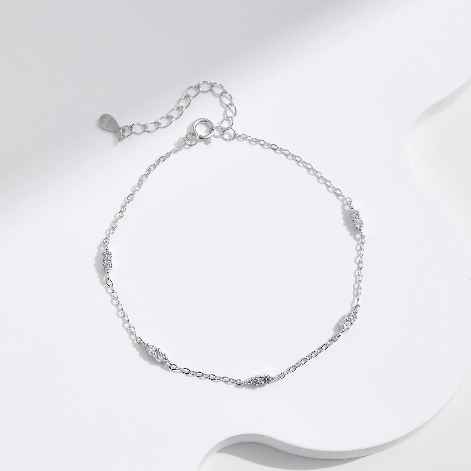 MODIAN Dazzling Zirconia Bracelets 925 Sterling Silver Link Chian Fashion Stackable Bracelet For Women Fine Jewelry
