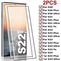 2Pcs Tempered Glass for Samsung Galaxy S22 S21 S20 Plus S23 Fe Screen Protector for Samsung S24 S23 S22 Ultra Protective Glass