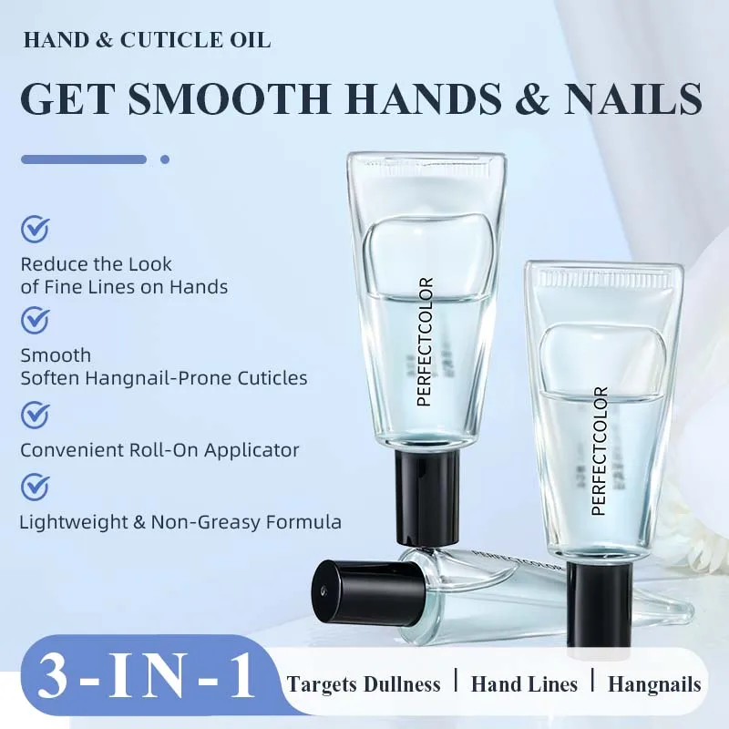 

PERFECT COLOR Anti-Wrinkle Hand & Cuticle Oil Roll-On, Smooths Hands & Nails, Aromatherapy for Dry & Aging Skin