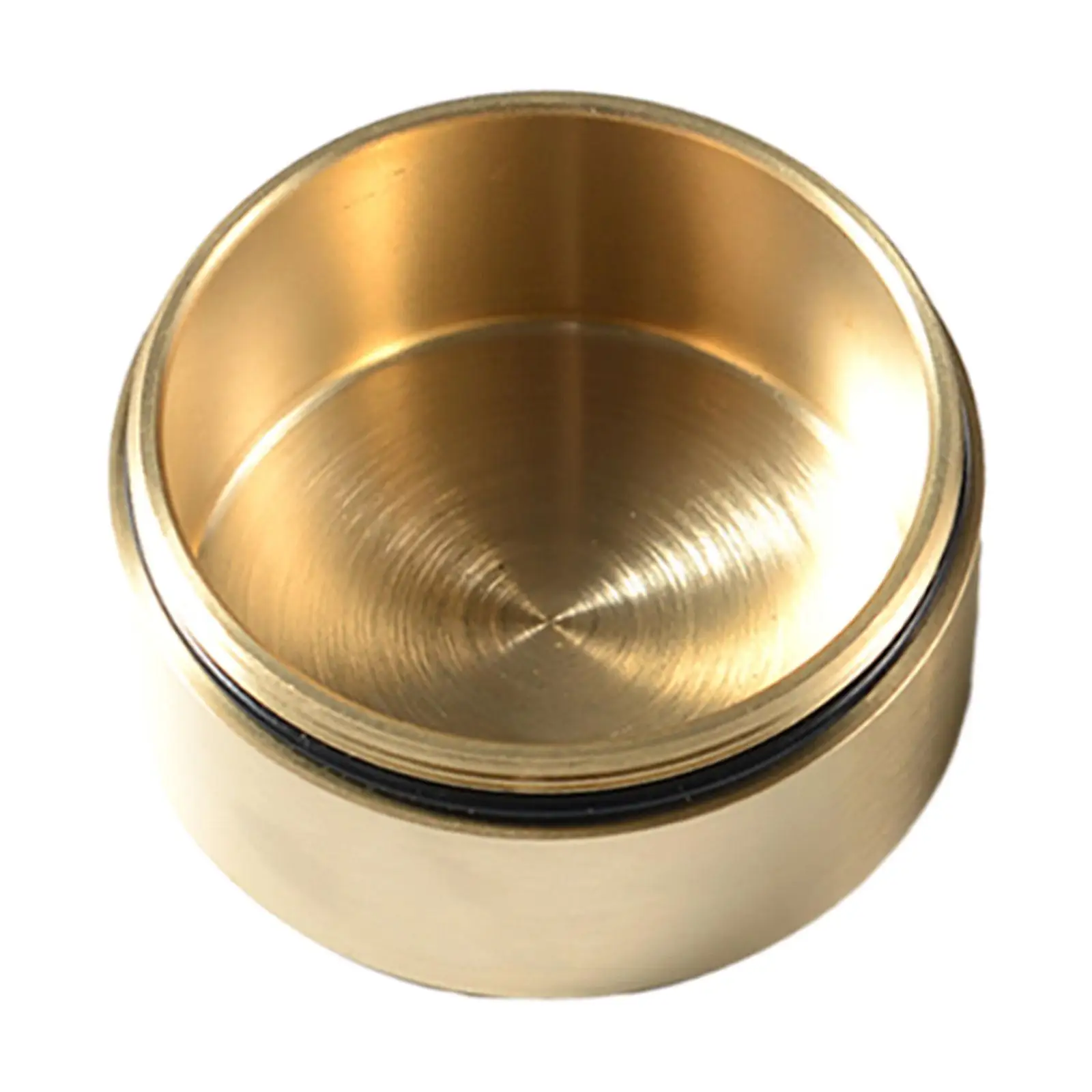 Pure Brass Box Sealed with Lid Dustproof Round Shape Organizer Tea Leaves Container for Jewelry Crafts Small Items Rings Camping