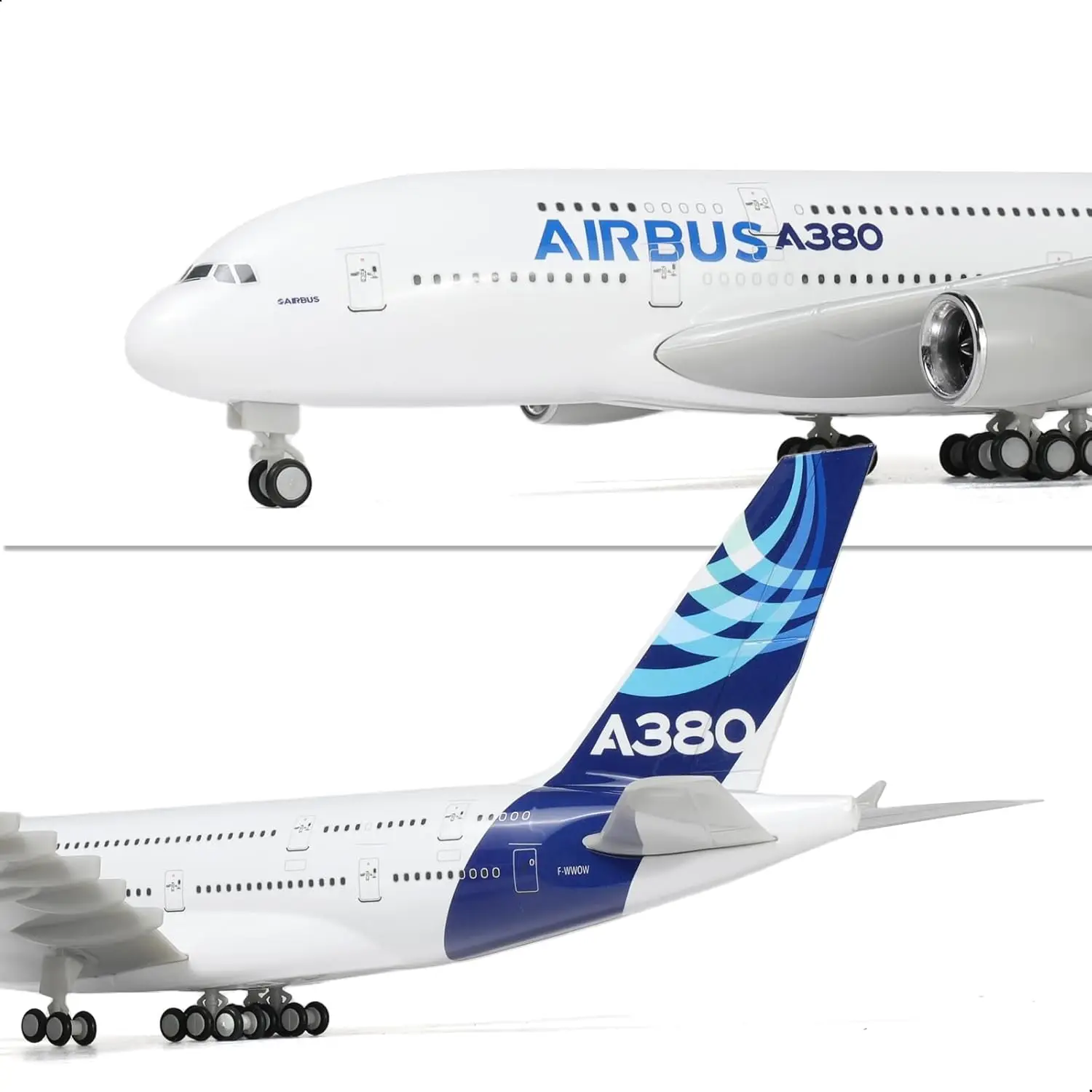 1/240 A380 Prototype Airplane Model Kits Resin Plane Model with Display Stand for Adult Aviation Gift or Display Decoration