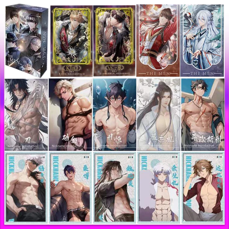 

Sexy Nude Bikini Card God Male Story Anime Boys Cards ACG Temptation Uniform Black Silk Sexy Big Abs Boy Gifts For Girls