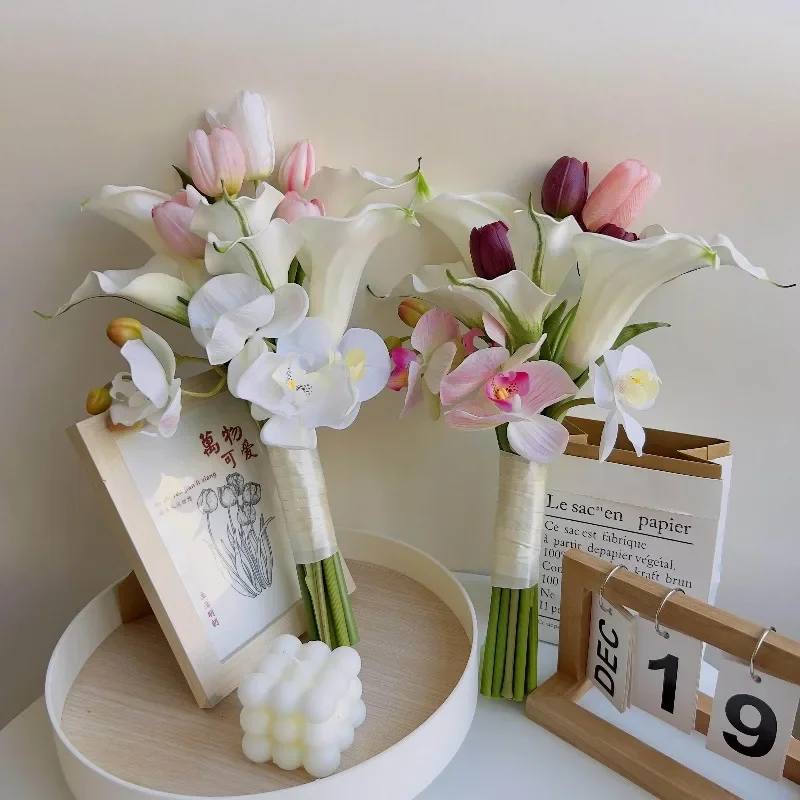 Korean wedding wedding feel tulip simulation bouquet wedding photography photo bride bouquet certificate bouquet