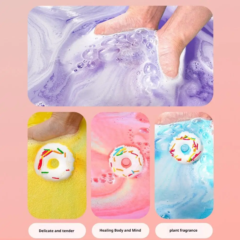 كرات ملح الاستحمام على شكل دونات، ترطيب معدني طبيعي، فوري، رائحة طويلة الأمد، صديقة للبيئة، هدية للمنزل والمنتجعات الصحية