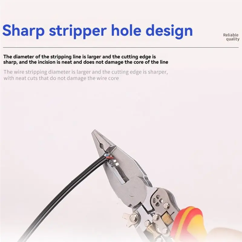 Innovative Electricians Voltage Testing Cable Cutting Scissors Multi-Function Wire Stripper Crimping Pliers