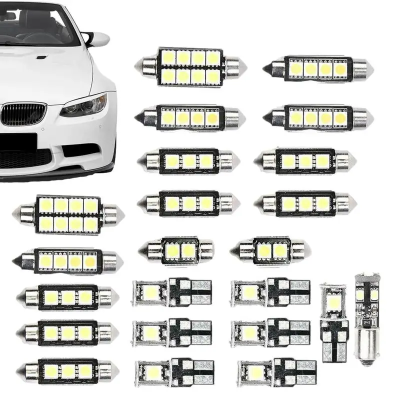 LED Replacement Bulbs Car Interior 23pcs Interior Car Lights LED Bulbs 60-130Lm Universal Ceiling Lights Map Reading 1.2-2.5W