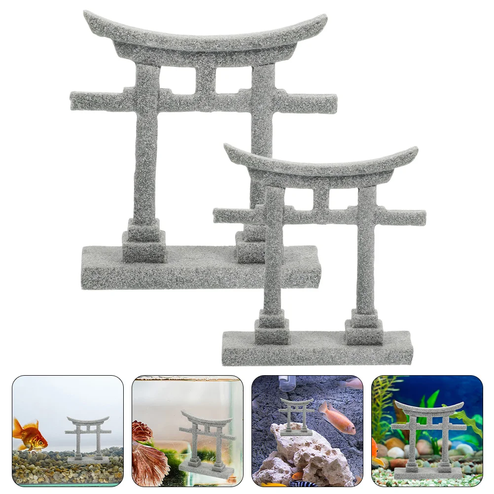 

2 Pcs Fish Tank Accessories Decorations Micro Landscape Ornament Zen Style Craft Decorate Desktop Adornment Simulation