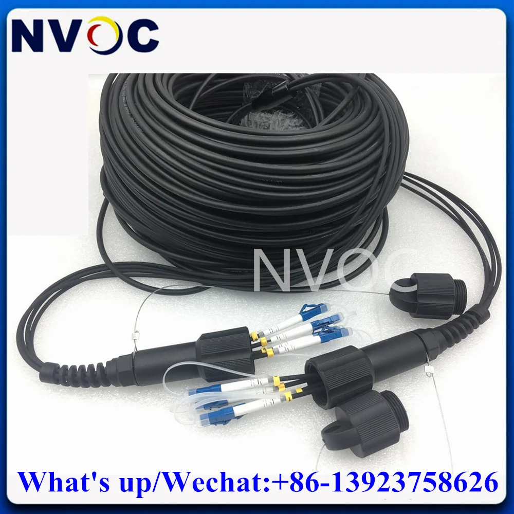 4C 10M 25M 30M 50M 70M 80M SM G657A1,Soft TPU PDLC/UPC 4Cores White Boot LC/SC/FC/ST Armored Fiber Optic Patch Cord Jumper Cable