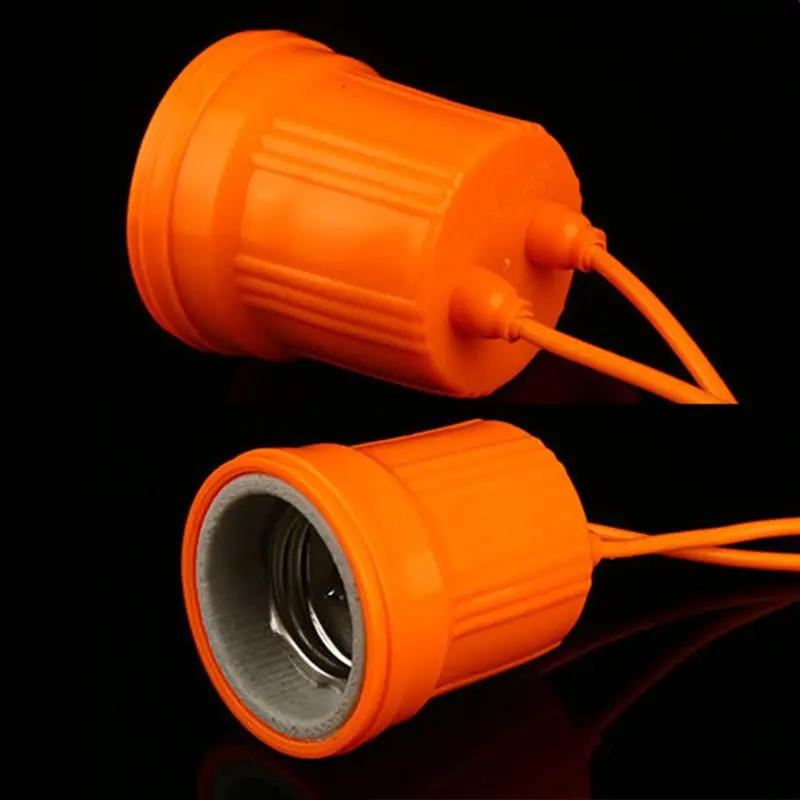 Soporte impermeable de cerámica E27, Base de tornillo, Bombilla, enchufe de lámpara, retardante de llama, Material duradero, seguro, sin fugas eléctricas