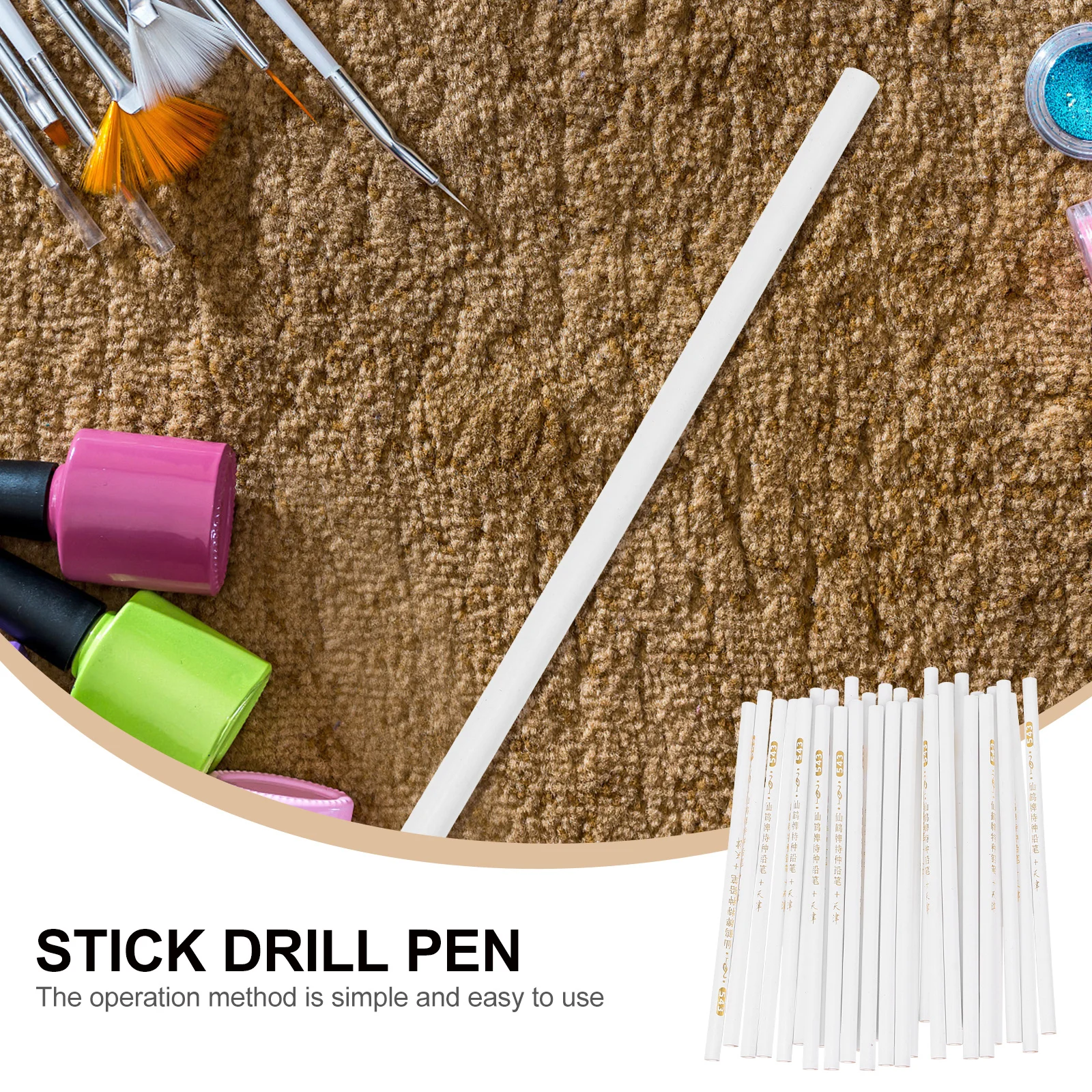 Set di penne per nail art da 30 pezzi Strumento professionale per disegno manicure Regalo artigianale per manicure fai-da-te per ragazze Strumento per nail art bianco