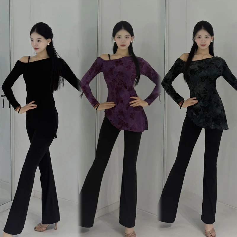 

Adults Latin Dance Practice Clothing Women Samba Latin Dance Competition Costume Female Rumba Ballroom Dance Suits SL15351