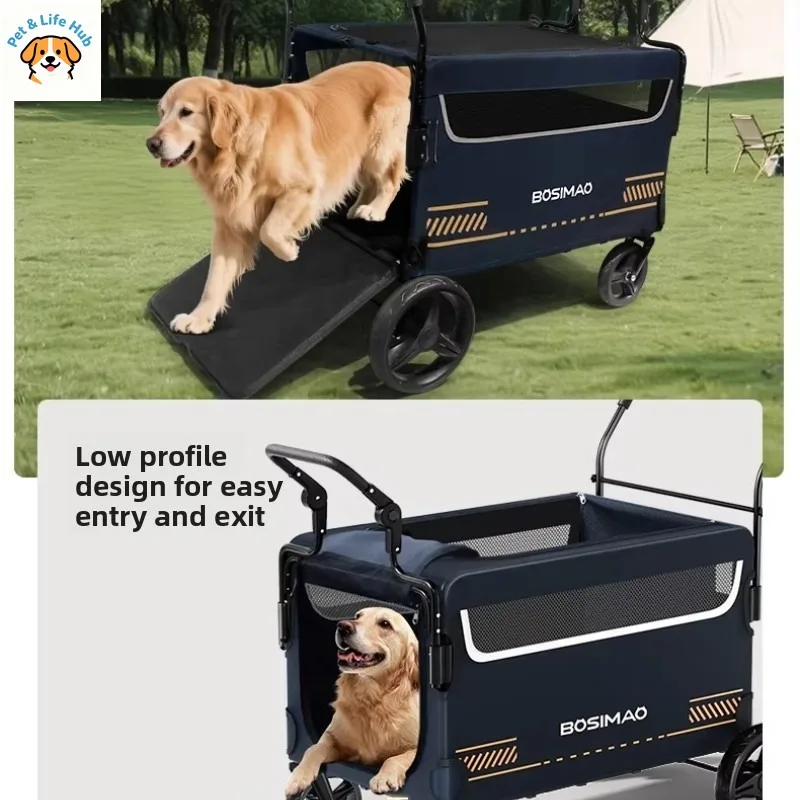 BOSIMAOペット用ベビーカー 大型犬用旅行用ポータブル折りたたみ式