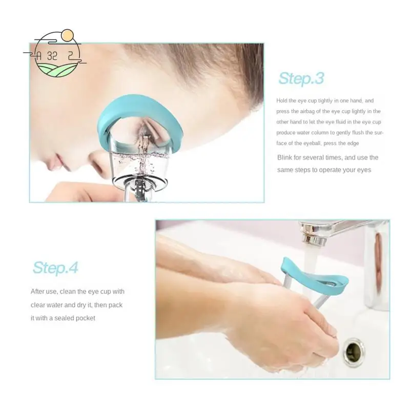 

A32Z-1 PCS Soft Silicone Eye Wash Cups Eyes Cleaner Flushing Rinse Cups Resuable Bath Eyewash Cups