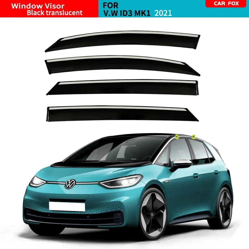 

Window Visor For VW ID3 MK1 2021 2022 DOOR VISOR Deflectors Accessories Bright Strip Wind Deflectors Visors Rain Guard Awnings