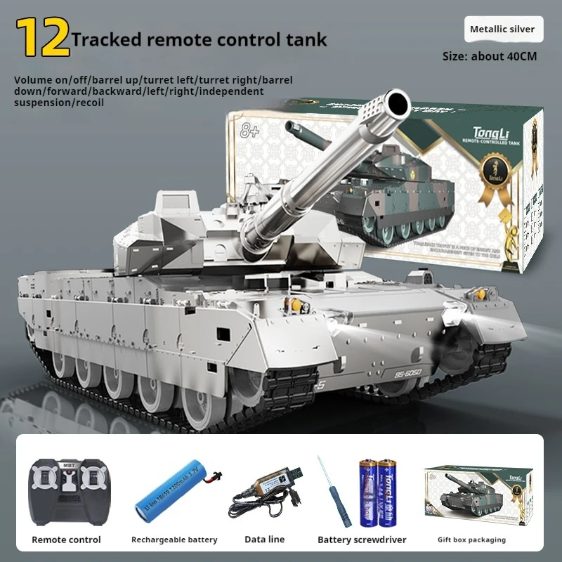 10 Type Tank Simulation Remote Controlled Tank Large Charging Battle Tank Toy Remote Controlled Car Tank Model Boy Toy