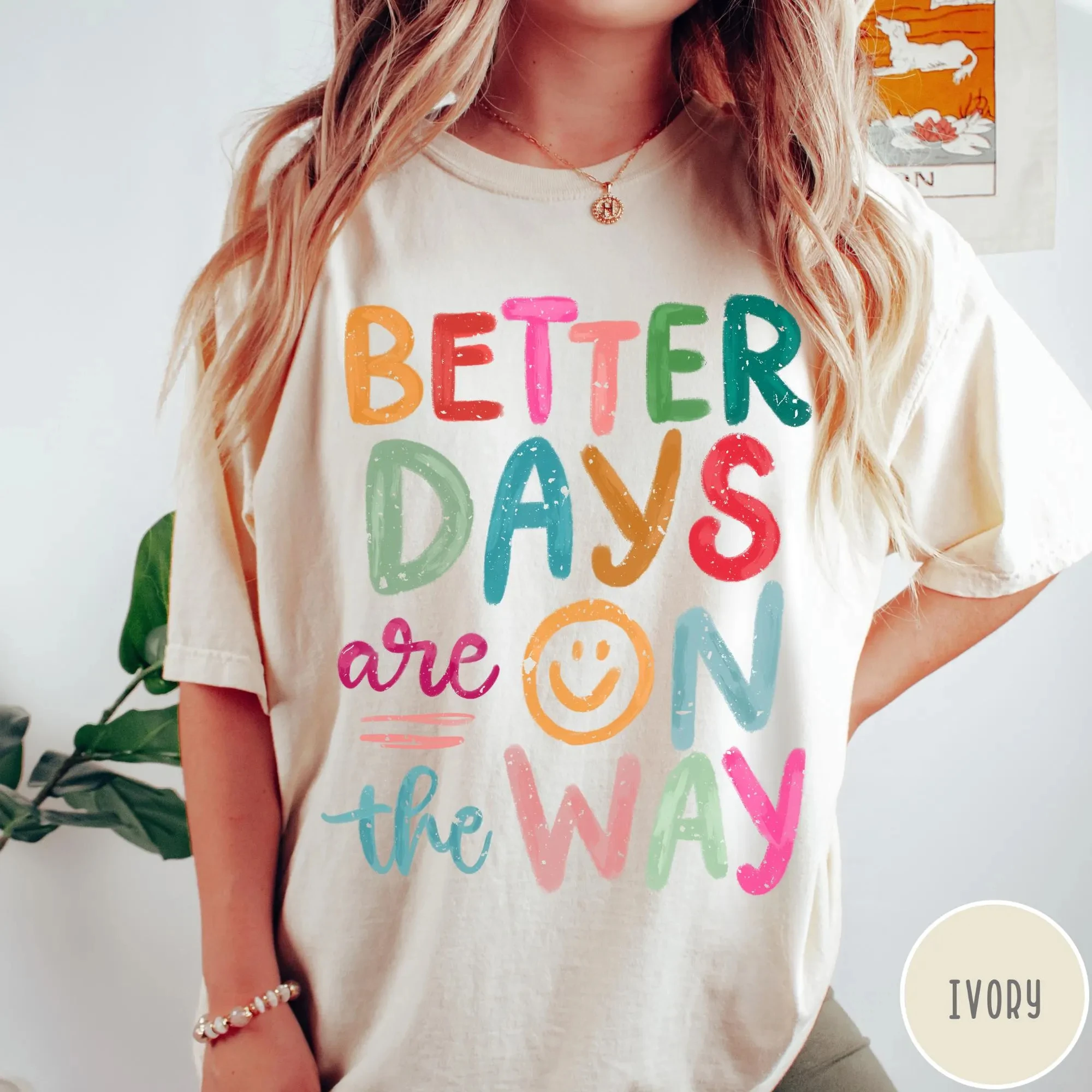 Camiseta de talla grande para mujer, los mejores días están en el camino, algodón puro, transpirable, moderna y versátil, ropa de calle Unisex