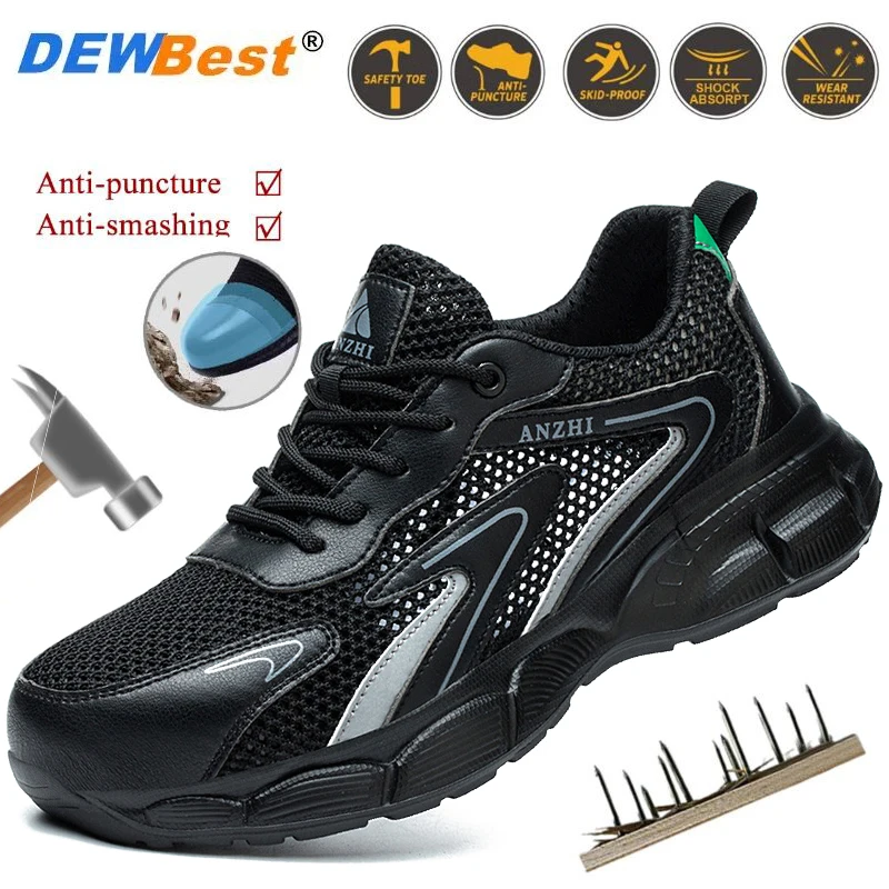 

Summer safety shoes lightweight breathable steel head anti-smash anti-puncture site safety protection shoes insulation