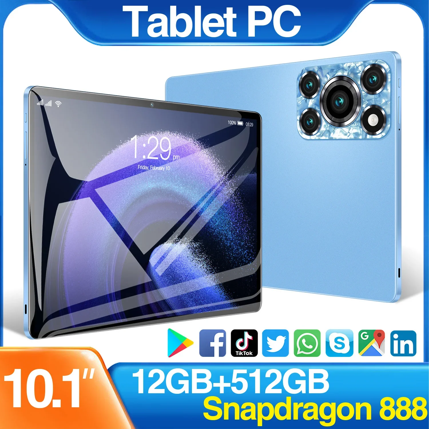 

100% Original Pad 12 Pro Tablets PC Global Version 16GB+1TB Tablet Android14 Max 5G Dual SIM Card WIFI Google Play HD 4K Mi Tab