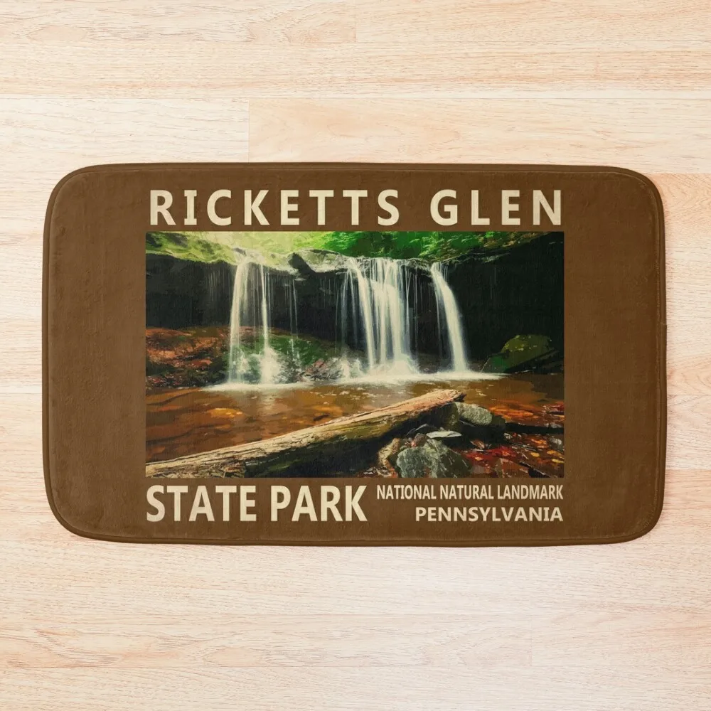 

Ricketts Glen State Park Pennsylvania Watercolor Vintage Bath Mat Carpets For Bathroom Bathroom Utensils Absorbent Rug Mat
