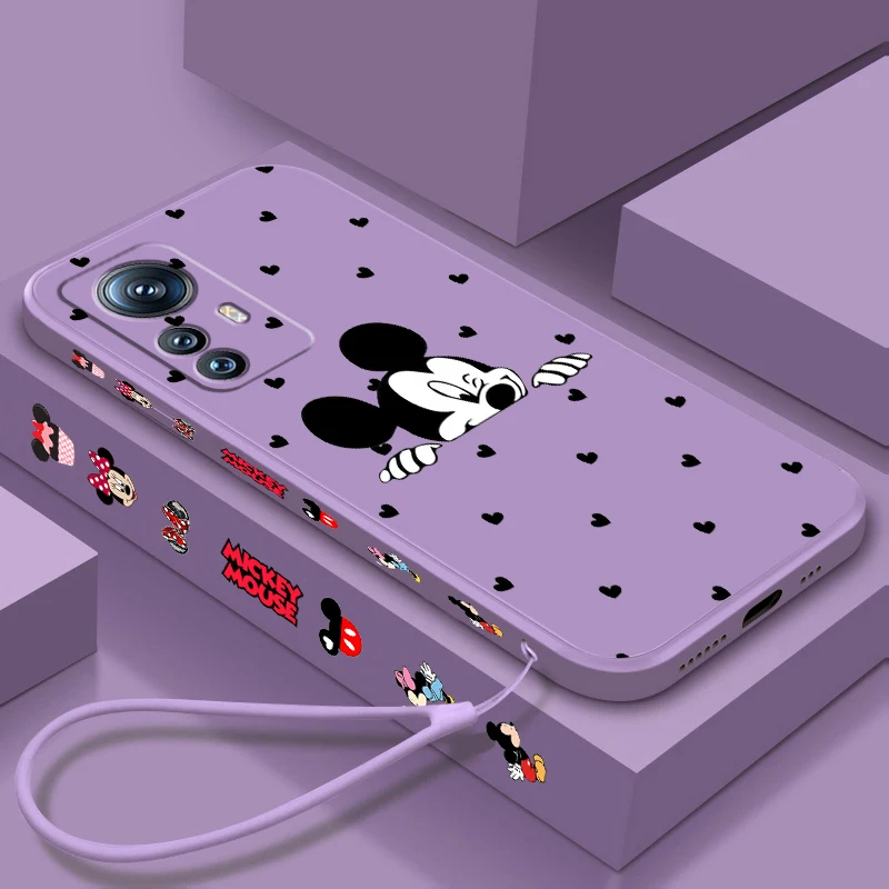 

Mickey Cute Disney Simple Liquid Left Rope For Xiaomi Mi 14 13T 13 12T 12 11T 11i 11 A3 10T 10 9 Pro Lite Ultra 5G Soft